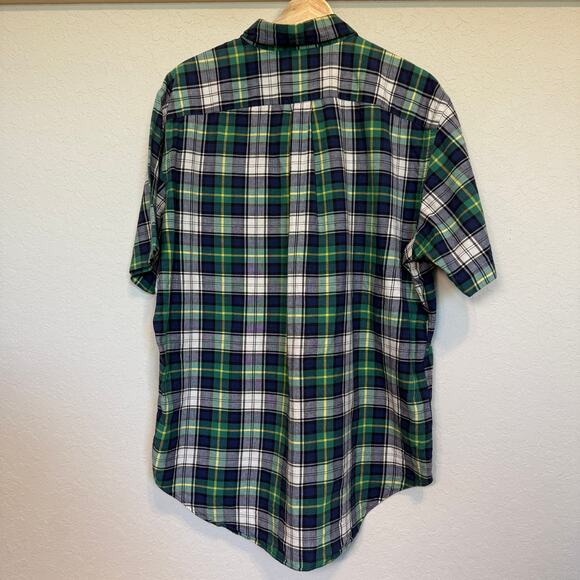 Men's Ralph Lauren Blue Label Blue and Green Plaid Short Sleeve Button Down Sz L - Picture 7 of 8